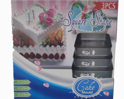 SET DE 3 MOLDES PARA TORTA CUADRADOS