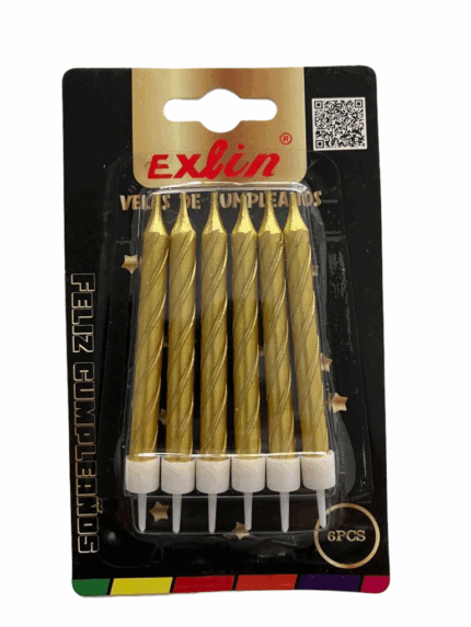 VELA METALIZADA 6 UNIDADES